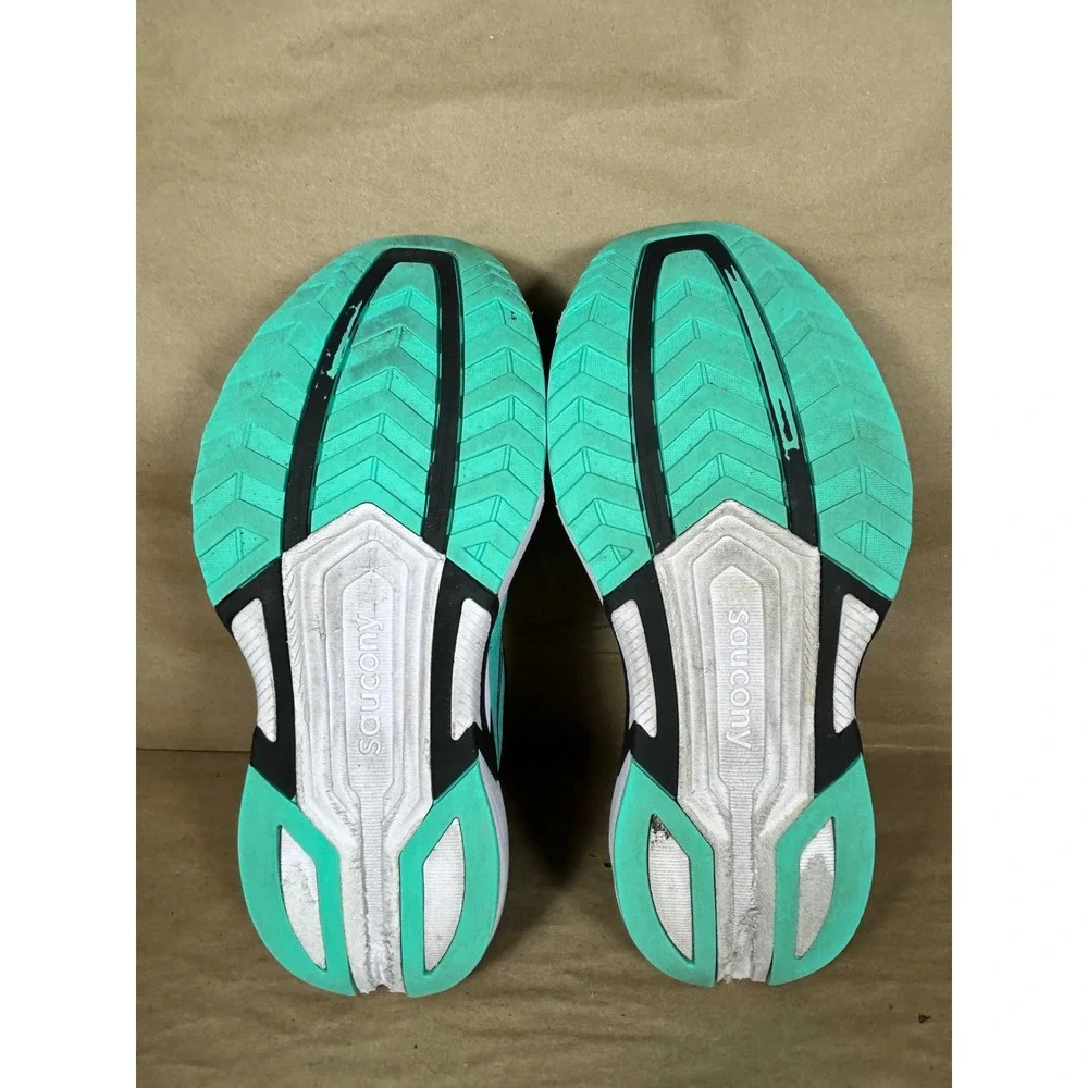 Saucony Axon Running Shoes Womens 8 Teal Aqua S10732-26 Mesh PWRRUN Athletic